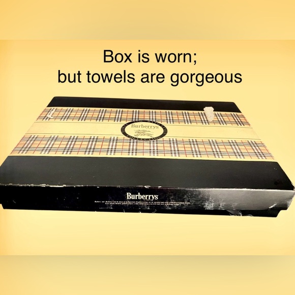 Burberry 3Pc Argyle/Cavaliers Towel Set NIB Blues/gray 2 hand towels/1 washcloth - Picture 8 of 9